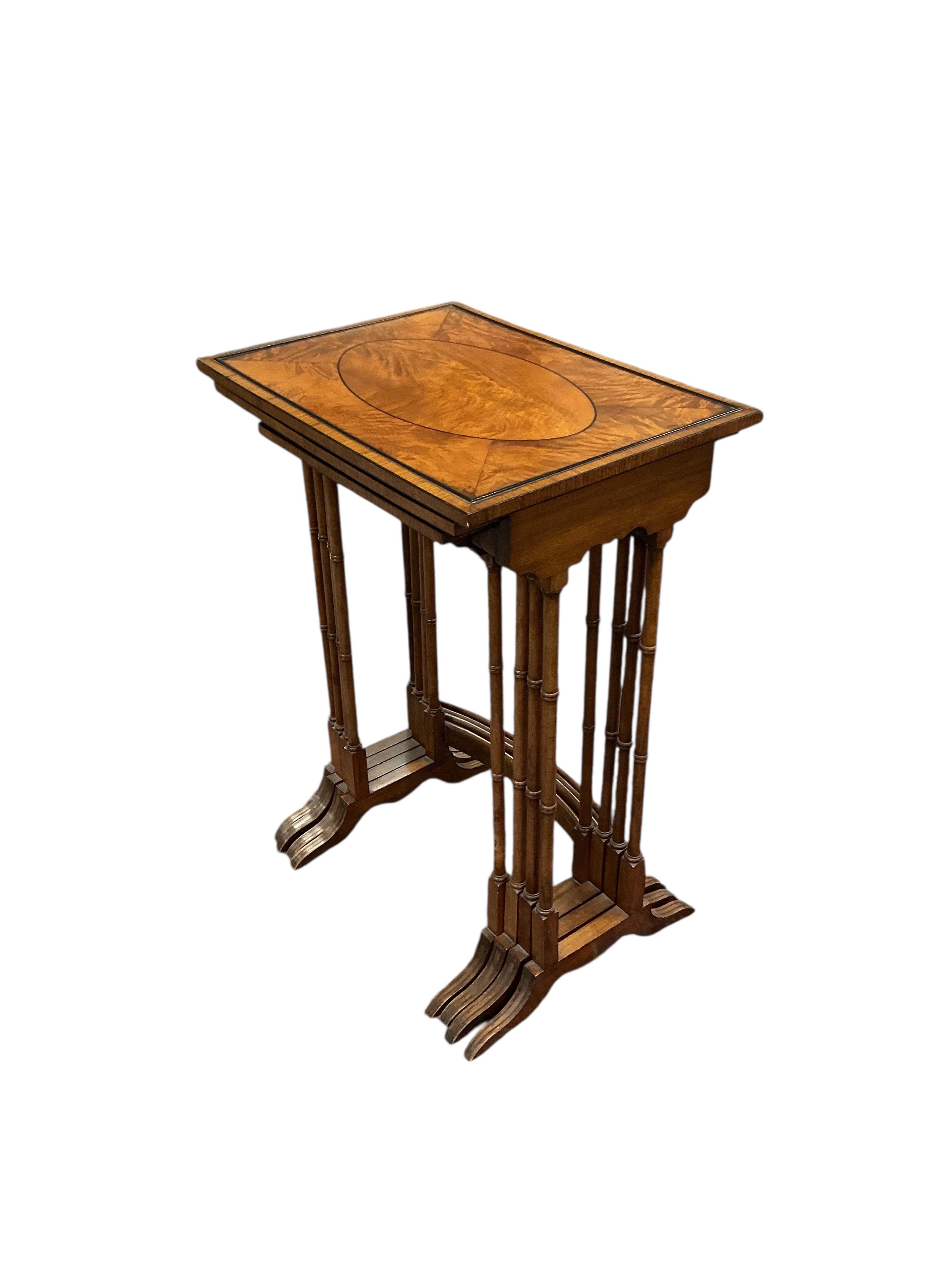 A quartetto of rectangular satinwood tables, width 49cm, depth 35cm, height 69cm